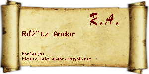 Rátz Andor névjegykártya