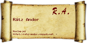 Rátz Andor névjegykártya