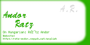 andor ratz business card